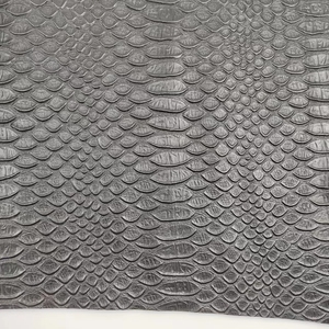 In-Stock <strong>Black</strong> Snakeskin Texture Imitation Leather Handbag Eco-Friendly Fabric Accessories for Furniture &amp; Decorative Use - Product Image 4