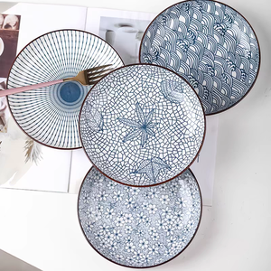Assiettes à riz japonaises en céramique de <span class=keywords><strong>8</strong></span> pouces en gros, personnalisables avec logo, écologiques et à motifs pour la cuisine domestique - Product Image 4
