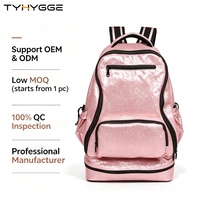 Damen Sport College Individuelles Logo Glitzer Wasserdichter Cheerleader-Rucksack Schuhfach Schleifenhalter 1 Stück Funkelnder Cheerleading-Team-Rucksack