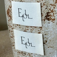 Étiquettes en tissu de coton personnalisées, étiquettes en damassé, en gros-grain, douces, tissées, avec logo, blanches, écologiques, pour vêtements