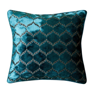 Spedizione gratuita copricuscini copricuscini in velluto taglio Moorish Design eleganti lussuose copricuscini decorativi in oro grande - Product Image 4