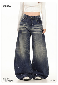<span class=keywords><strong>Jeans</strong></span> Baggy Fit all'Ingrosso, <span class=keywords><strong>Jeans</strong></span> a Zampa Larga per <span class=keywords><strong>Donna</strong></span>, Stile Americano, <span class=keywords><strong>Jeans</strong></span> in Denim Pesante - Product Image 3