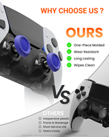 Manettes interchangeables rouges transparentes pour manette PS5 Edge, capuchons de joystick en plastique personnalisés, remplacement de stick analogique interchangeable