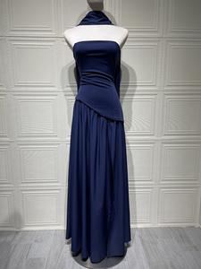 GX25088 moda 2025 di alta qualità da donna estate Sexy elegante festa Modulare Maxi abiti da sera abito <span class=keywords><strong>lungo</strong></span> donna con sciarpa - Product Image 6