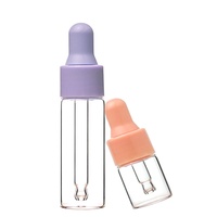 Flacon compte-gouttes en verre coloré, flacons compte-gouttes transparents vides pour sérum, huile essentielle, échantillons cosmétiques, emballage en gros