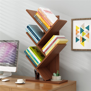 Estantería <span class=keywords><strong>de</strong></span> escritorio en forma <span class=keywords><strong>de</strong></span> árbol, estante <span class=keywords><strong>de</strong></span> almacenamiento <span class=keywords><strong>de</strong></span> madera maciza, estantería <span class=keywords><strong>de</strong></span> escritorio, decoración, dormitorio Simple multicapa - Product Image 1