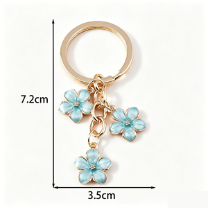 QYS Llavero de aleación de zinc con flor de cerezo esmaltada, hecho a mano, colgante para bolso, llavero de metal, regalo - Product Image 6