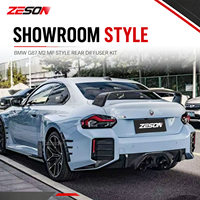 Kit de composants d'ajout de diffuseur de pare-chocs arrière à quatre sorties d'échappement de style MP en fibre de carbone sèche ZESON pour BMW G87 M2 Coupé 2023+