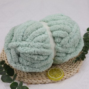 Sợi len Chenille 6.5mm dày kiểu Marshmallow để đan móc, sợi len Chenille Sage 10mm dày kiểu Bamboo, bán trực tiếp từ nhà máy, sợi len móc - Product Image 4