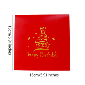 Biglietto d'Auguri 3D Tagliato al Laser con Torta di Compleanno e Candela Pop-up per Bambini, Famiglia, Feste di Compleanno, Souvenir, Regalo di Celebrazione - Product Image 4