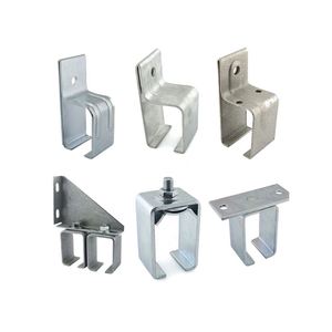 WEKIS Canada Industrial-Style Heavy Duty Brass Wall Mount Overhead <b>Bracket</b> Single <b>Black</b> Powder Coated Steel Box Rail Door - Product Image 6