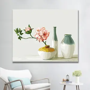 数字による人気のカスタム油絵キット花瓶の花数字によるDiy絵画現代美術の装飾装飾芸術