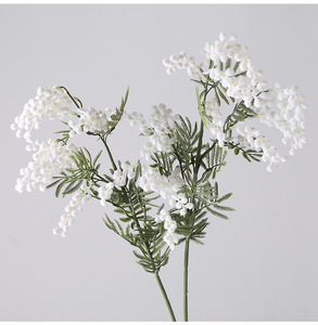 <span class=keywords><strong>Flores</strong></span> de <span class=keywords><strong>mimosa</strong></span> artificiales <span class=keywords><strong>amarillas</strong></span> de un solo tallo de alta calidad para decoración de eventos - Product Image 5