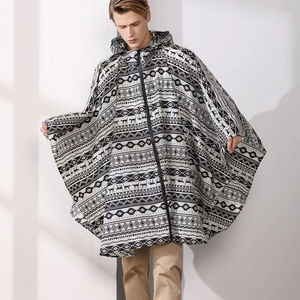 Groothandel Regenjas Poncho Out Rijden Winddicht Waterdicht Heren En Dames Regenjas Geometrische Patroon Regenjas - Product Image 6