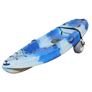 Chariot de plage pliable universel, remorque de canoë <span class=keywords><strong>kayak</strong></span> avec roue de ballon, chariot de <span class=keywords><strong>kayak</strong></span> d'une capacité de 1 personne - Product Image 4