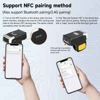 Escáner de Código de Barras de Muñeca 3 en 1 con Conexión USB 2.4G, Guante con Escáner de Código de Barras para Recolección y Embalaje, para Seguimiento de Paquetes, Garantía de 1 Año
