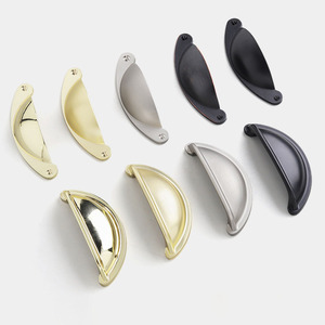 Modern Furniture Cabinet Cup <strong>Handle</strong> <strong>Pulls</strong> <strong>Shell</strong> <strong>Drawer</strong> Door Zinc Alloy Hardware <strong>Kitchen</strong> <strong>Knobs</strong> - Product Image 3