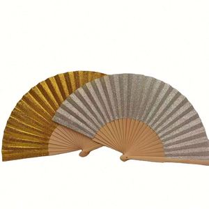 Customized Gold and Silver Color Wooden Hand Fan for Dancing or Party <b>Gift</b> - Product Image 4
