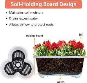 Jardinière verticale moderne à 5 niveaux auto-arrosante empilable avec roulettes - Product Image 4