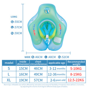 2023 nóng Bán hồ bơi bơm hơi bơi vòng màu xanh an toàn dày PVC Chất liệu ghế túi bé bơi huấn luyện viên Float Nhẫn nổi - Product Image 5