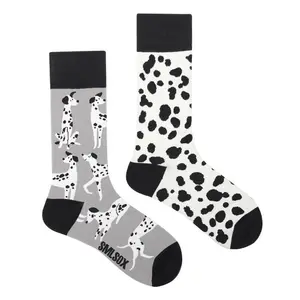 solid Dalmatians dots designed womens cotton crew socks classic business socks school socks at wholesale prices