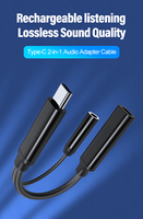 USB Typ-C zu 3,5mm Kopfhöreranschluss Adapterkabel 2-in-1 DC-Ausgang Lade- und Audio-Splitter