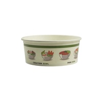 Récipient blanc écologique personnalisé jetable pour fast-food à emporter soupe à la crème glacée 250ml 500ml bol à salade en papier kraft avec couvercle