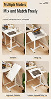 Bureau pliable léger, réglable en hauteur, pour le travail à domicile ou au bureau, assemblage requis