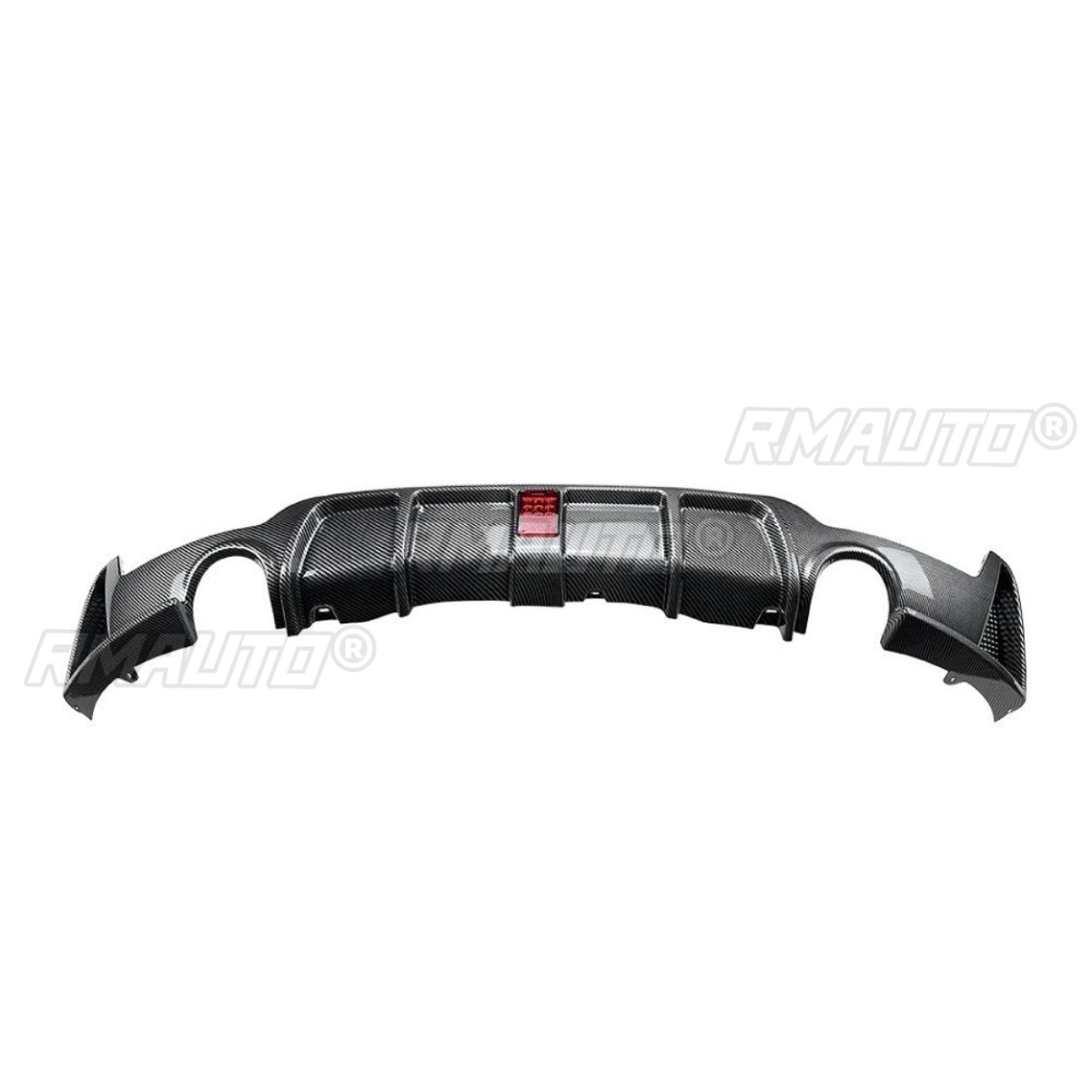 Sortie simple bilatérale avec aspect carbone clair
