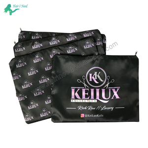 接发包装真丝拉链缎面袋定制标志印花缎面拉链发型师袋假发收纳袋 - Product Image 3