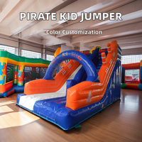 Nouvelle conception de toboggan gonflable HTH en PVC 6x4m, toboggan gonflable pour enfants sur le thème des pirates pour l'extérieur