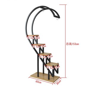 Support de plantes sur pied en forme de cœur, à plusieurs niveaux, en fer forgé, pour intérieur, extérieur, balcon, salon, étagère de support durable - Product Image 4