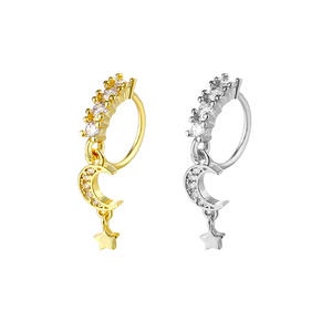 Anillo de Nariz con Colgante de Circonita para Mujer y <span class=keywords><strong>Hombre</strong></span>, Aros de Nariz Modernos, Joyería Exquisita para <span class=keywords><strong>Piercing</strong></span> de Cartílago y <span class=keywords><strong>Tragus</strong></span> - Product Image 1