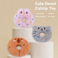 Peluche Donut Cat, jouet interactif pour chat, lapin, ours, peluche froissée, jouet doux pour chats d'intérieur, chatons, divertissement autonome