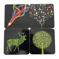 Sous-verres en MDF carrés et ronds de 90 mm avec dos en liège, impression couleur par sublimation, résistants à la chaleur, pour la maison, les bars et la publicité de marque (vente en gros)