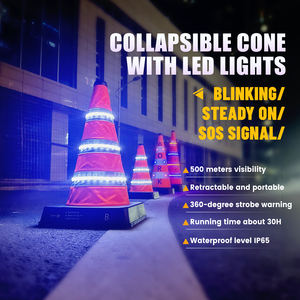 BSEN güvenlik yol inşaat konileri katlanabilir işıklı koni katlanır LED trafik konisi - Product Image 5