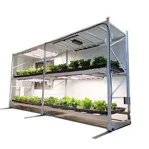 Hydroponic Rack Multi-Tier Movable Vertical Grow Rack For Indoor Medicinal Herbs And Vegetable