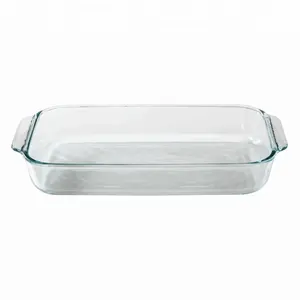 Прямоугольная обеденная тарелка, большая емкость, боросиликатное стекло, жаростойкая посуда с крышкой
