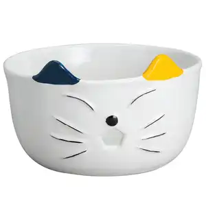 可爱猫设计母亲节礼品定制针织配件工具陶瓷纱碗