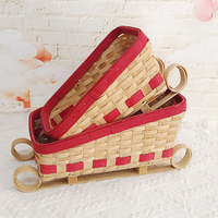 Panier tressé de Noël en forme de traîneau du Père Noël pour collations, fruits et décoration, également panier à pain et organisateur de service