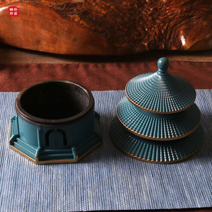 Quemador de incienso grande de cobre puro para el Templo del Cielo, quemador vertical de madera de sándalo, quemador de incienso para ceremonia del té en interiores. - Product Image 3