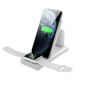 Base de Carga Inalámbrica Magnética 3 en 1 Plegable de 15W, Soporte Vertical para Teléfono, Reloj y Auriculares, para Hogar y Oficina - Product Image 4
