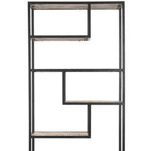 Nouvelle étagère à livres en fer/WD, étagère ouverte noire, en tuyau métallique naturel ou en bois de manguier Aara, collection de meubles à prix de gros - Product Image 1