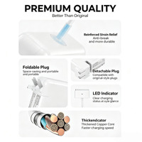 Adaptateur d'alimentation pour ordinateur portable USB C de remplacement, chargeur 67W 70W avec câble USB C vers magnétique 3, compatible avec Macbook, prise US EU UK AU