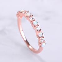 Schmucklieferant 925 Sterling Silber Roségold/Goldplattiert Kubischer Zirkonia Runder Kubischer Zirkonia Schmuck Stapelbarer Ring für Mädchen