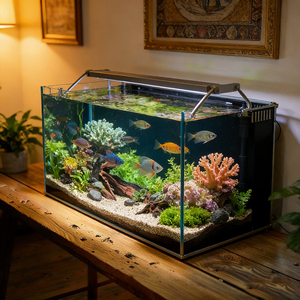 <span class=keywords><strong>Aquarium</strong></span> rectangulaire Relaxlines blanc en verre de 8 mm, écologique, 100L-120L, pour usage domestique, <span class=keywords><strong>aquarium</strong></span> de bureau - Product Image 1