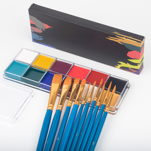 <strong>Professional</strong> Festivals Makeup Non-toxic Children Safe 12 Colors <strong>Face</strong> &amp; Body <strong>Painting</strong> <strong>Kit</strong> with Brush - Product Image 1