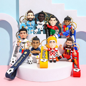 <span class=keywords><strong>Porte</strong></span>-clés 3D en PVC de joueurs de football Chongjie : Ronaldo, Messi, Modric, Yamal, Pulisic, Vinicius, Saka, N'Dicka - Product Image 1