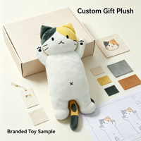 Peluche chat longue et personnalisée, oreiller chat en peluche dessin animé sur mesure, poupée en peluche personnalisée pour la décoration intérieure