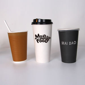 Vaso de Papel Desechable Personalizado de 8oz/12oz/16oz para Bebidas Calientes, Vaso de Café para Llevar con Tapa, Vaso de Papel para Llevar para Bebidas - Product Image 1